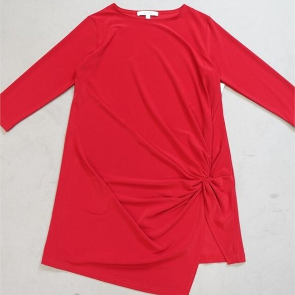 Sympli NWT Women's Stretch Red SIDE TWIST Jersey Tunic, Size 4 - Picture 1 of 7